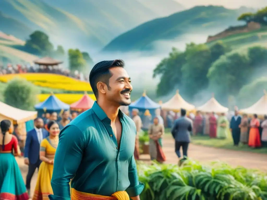 Colorida celebración multicultural en festival de lenguas minoritarias Colorido festival de lenguas y culturas minoritarias vivas, con diversidad y alegría