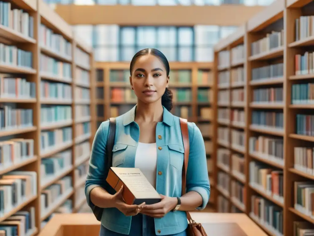 Ilustración acuarela muestra diversidad cultural en biblioteca, resaltando importancia fonotecas diversidad lingüística