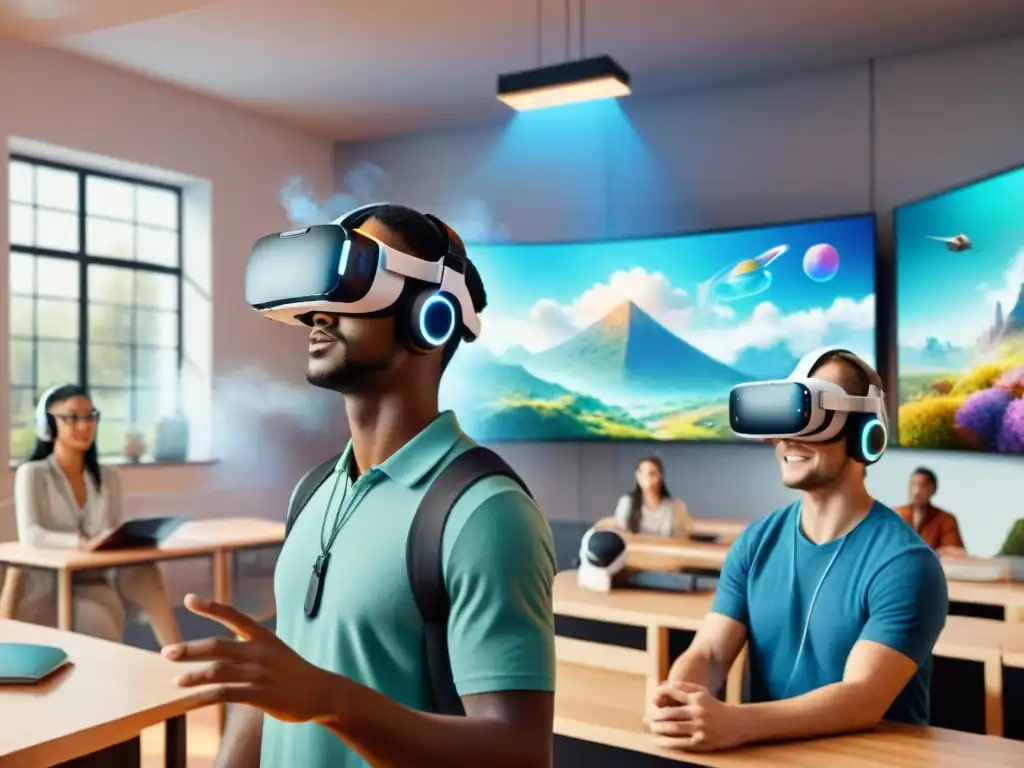 Estudiantes inmersos en realidad virtual aprenden idiomas