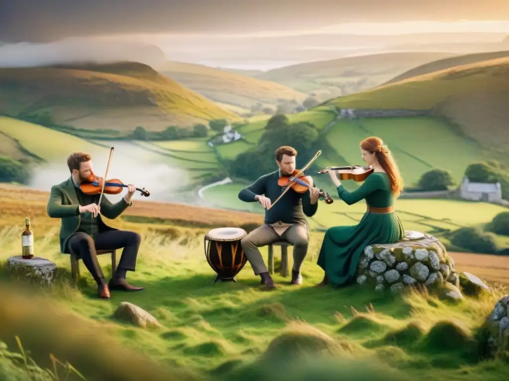 Fascinante sesión de música celta en un paisaje irlandés