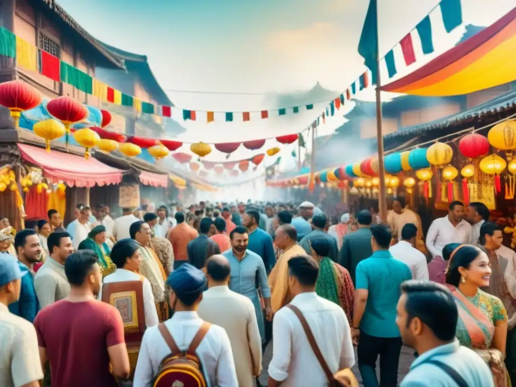 Festival multicultural: escena vibrante de baile y música Festival multicultural con danzas, música y colores vivos