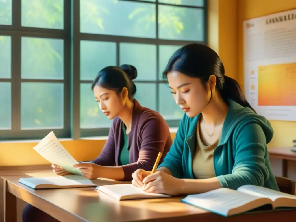 Un grupo diverso de estudiantes se sumerge en el estudio de lenguas no latinas para obtener su certificación