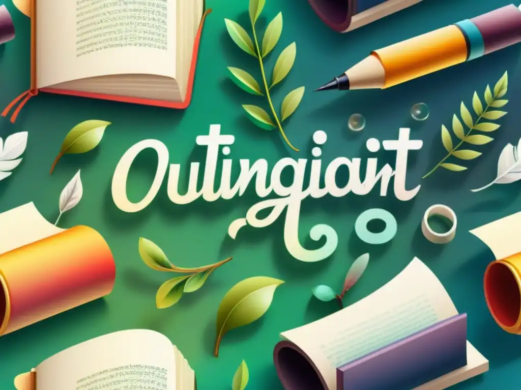 Una ilustración acuarela detallada que fusiona elementos de lenguaje natural y programación