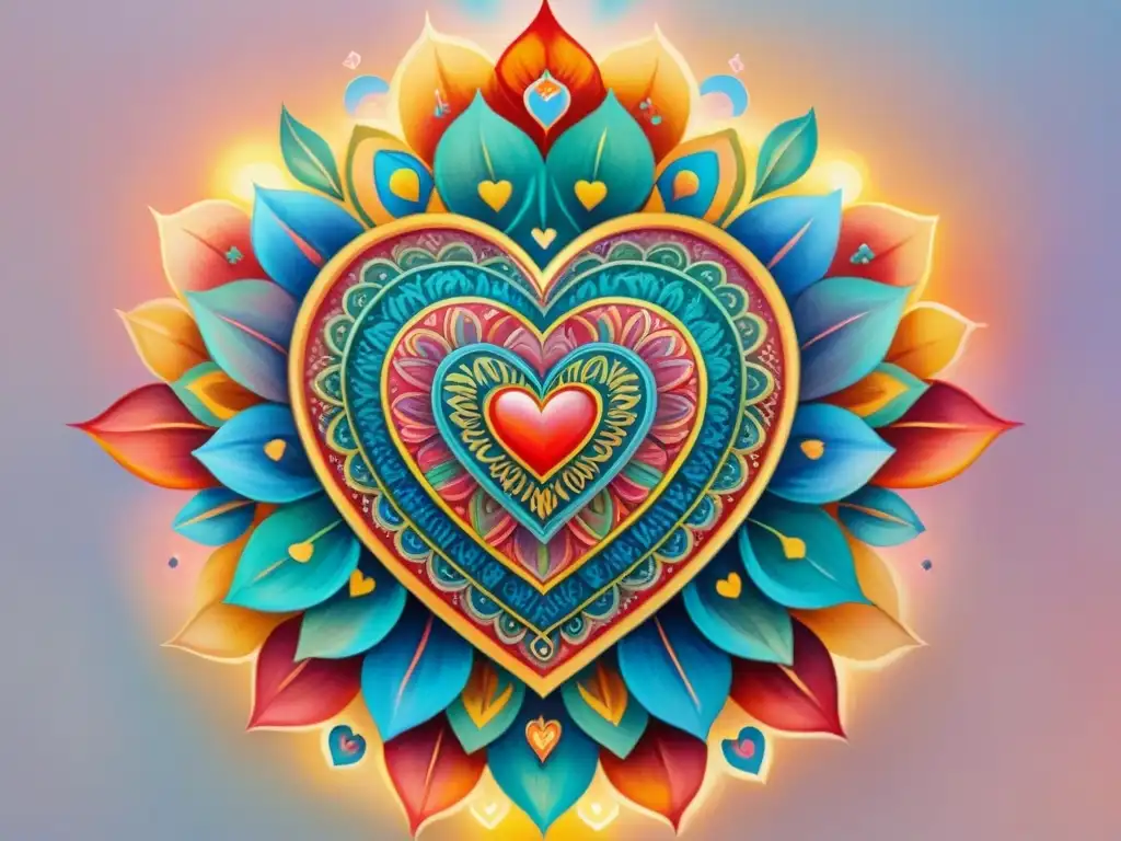 Un mandala de corazones que representan diversas culturas y expresiones del amor