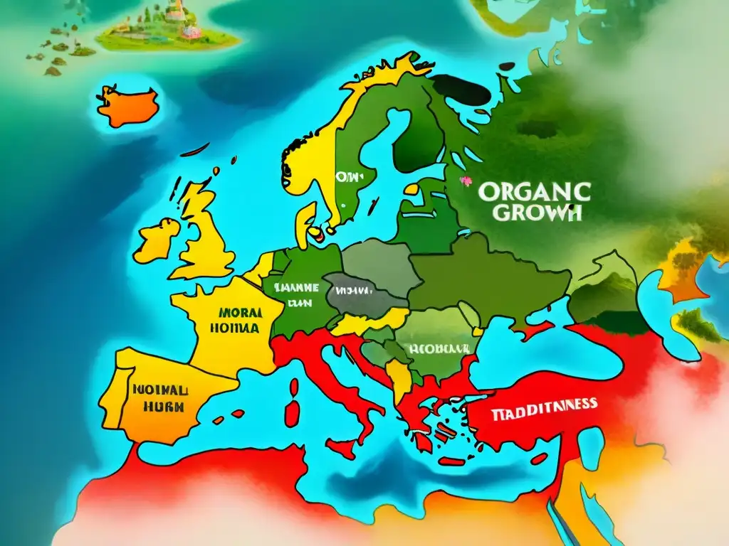 Mapa de Europa y Asia entrelazados con nombres históricos y orígenes comunes