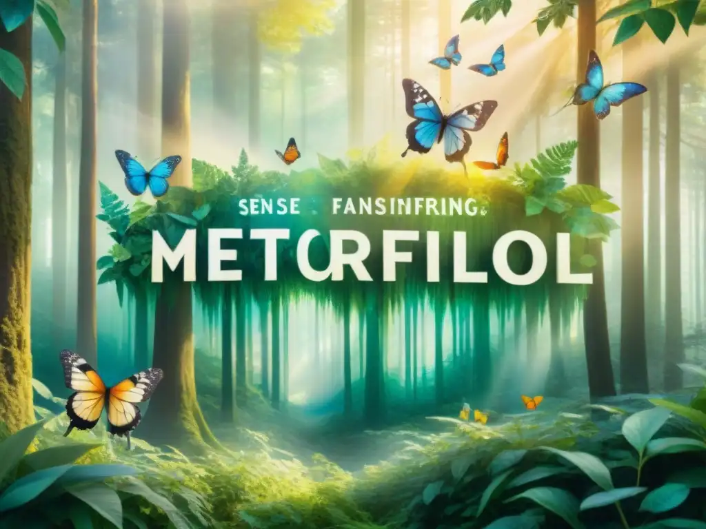 Mariposas de colores transformando palabras en un bosque mágico
