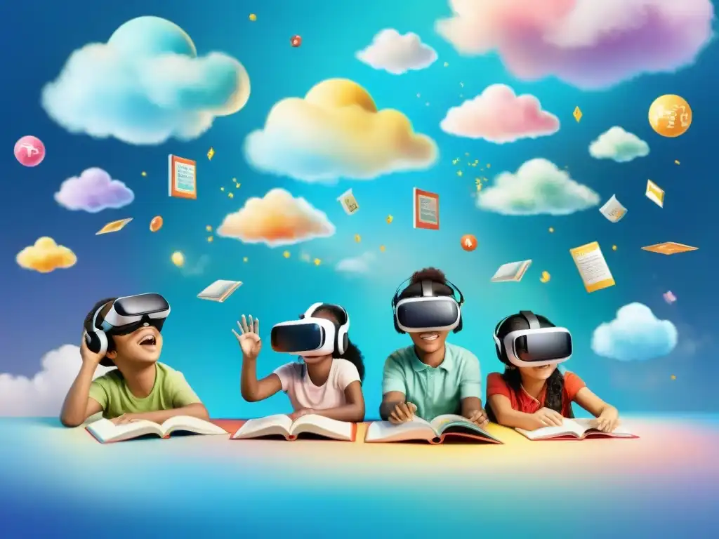 Un mundo de aprendizaje: niños diversos exploran idiomas en realidad virtual