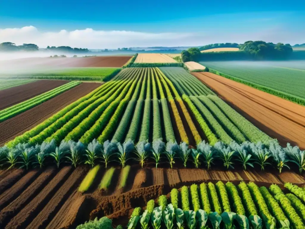 Paisaje de granja exuberante en acuarela: influencia del suelo en agricultura y léxico regional