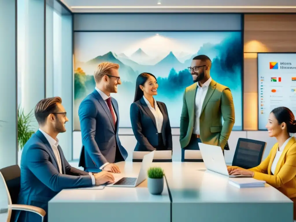 Profesionales colaborando en un ambiente multicultural