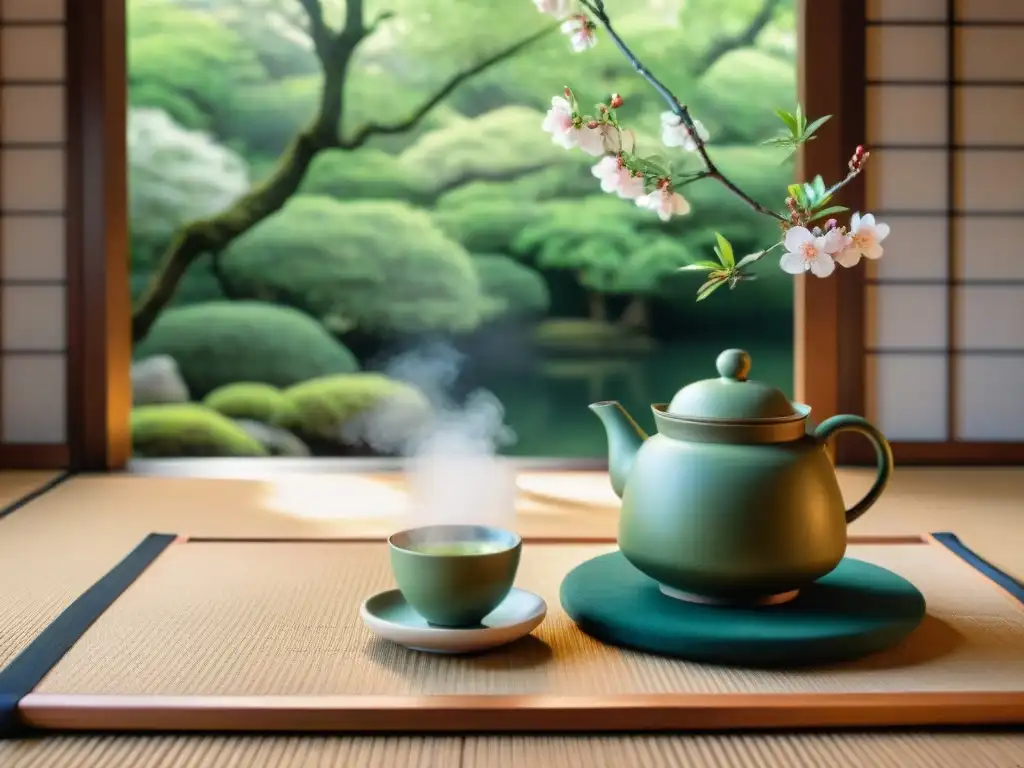 Disfruta de la serenidad de una ceremonia de té japonesa en una sala de tatami