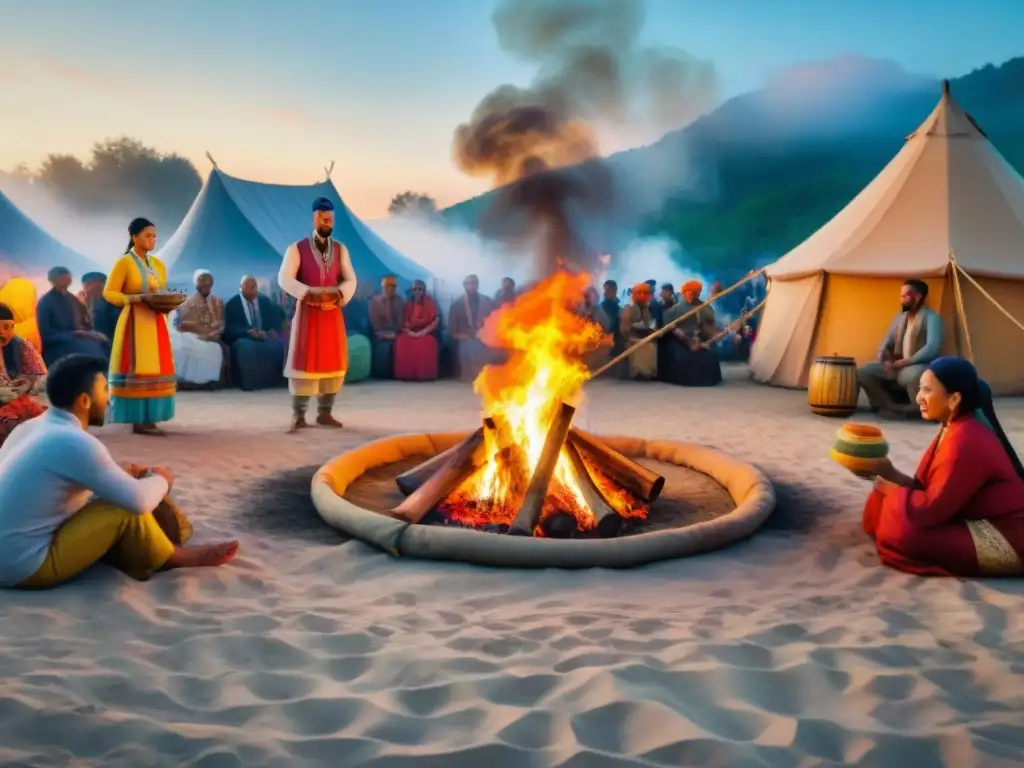 Festival multicultural: danzas, música y tradiciones en acuarela Vibrante festival de culturas y lenguas minoritarias vivas en acuarela detallada