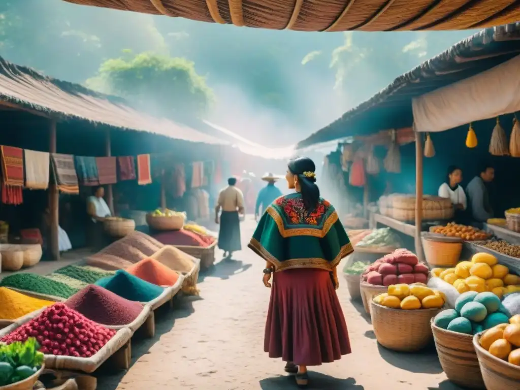 Vibrante mercado tradicional en Chiapas con riqueza lingüística en Chiapas