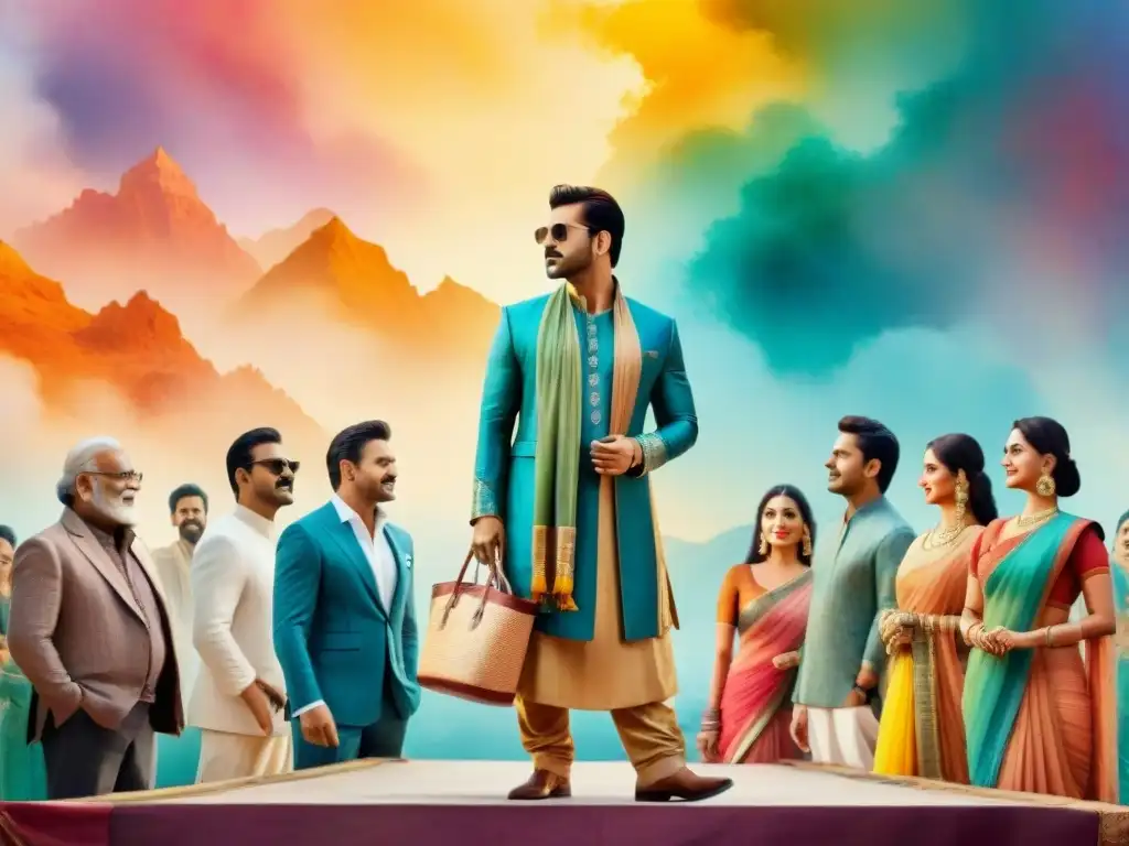 Set de cine en la India: diversidad y creatividad Un vibrante set de filmación en la India, fusionando lenguas y culturas en el cine